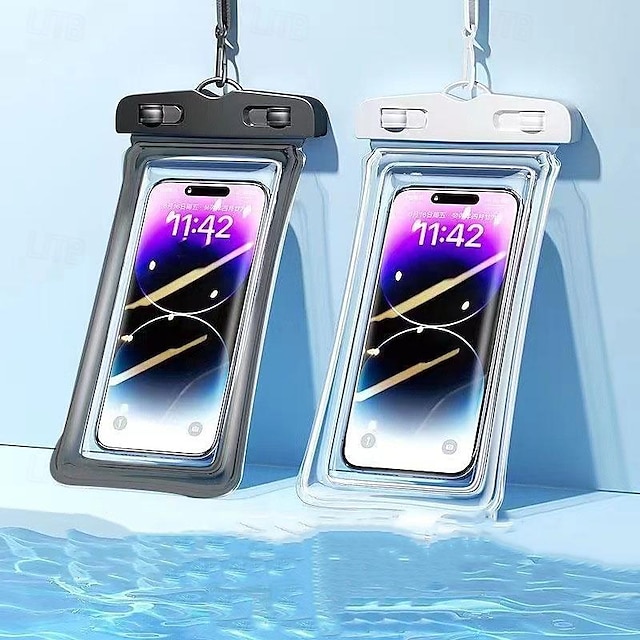  mobiltelefon vízálló táska érintőképernyővel önzáró és tömítő úszáshoz tengerparti búvárkodáshoz lövöldözés sodródó átlátszó vízálló telefontok