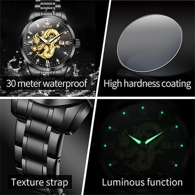  Novo olevs marca de luxo relógios masculinos calendário luminoso tendência de negócios relógio de quartzo moda à prova dwaterproof água lazer viagem relógio de pulso masculino