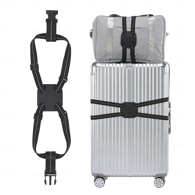  alças de bagagem para malas aprovadas pela tsa, bungee de bolsa de bagagem para bagagem grande, cinto elástico de viagem de tamanho ajustável, acessórios de viagem de aeroporto com fivelas para bolsa