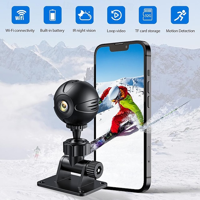  Mini caméra ip wifi hd 1080p, caméra intérieure sans fil, vision nocturne, audio bidirectionnel, détection de mouvement, moniteur pour bébé