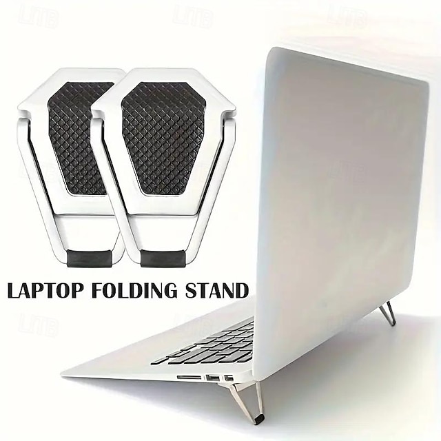  2pcs Shield Laptop Stand Desktop Increase Cooling Stand Invisible Folding Portable Aluminum Alloy Small Bracket