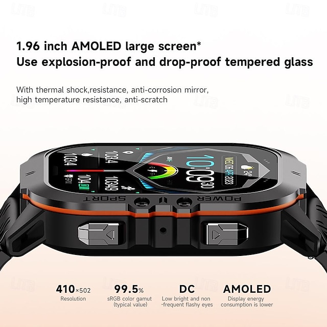  C26 Smartwatch 1.96 Zoll Smartwatch Fitnessuhr Bluetooth Schrittzähler Anruferinnerung AktivitätenTracker Kompatibel mit Android iOS Damen Herren Langer Standby Freisprechanlage Wasserdicht IP 67