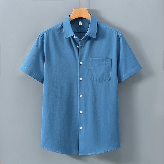 Chemise Homme Levi's Manches Courtes Bleue - Taille Col 17 - Occasion Très Bon état