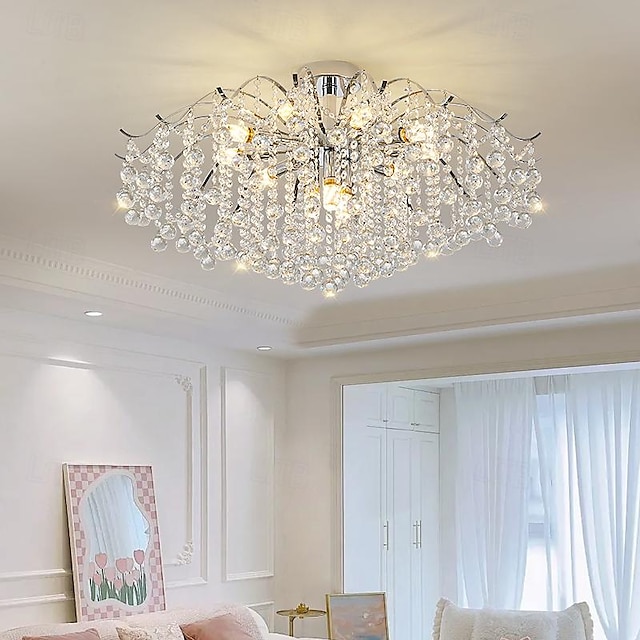  lampadario a led 42/50/60/80/100 cm 5/8/10/12/15 lampadina non inclusa finitura elettrolitica cristallo metallo stile moderno contemporaneo camera da letto sala da pranzo mini sospensione 110-240 v