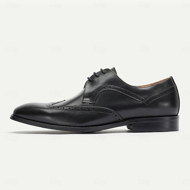  Men's Oxfords Formal Shoes Dress Shoes Leather Italian Full-Grain Cowhide Comfortable Slip Resistant Loafer Black