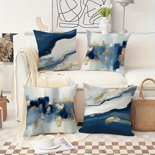  abstrakt marmor dekorativa kuddar överdrag 1 st mjukt fyrkantigt kuddfodral örngott för sovrum vardagsrum soffa soffstol