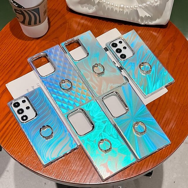  Phone Case For Samsung Galaxy S24 S24 Ultra Plus S23 Ultra Plus S22 Ultra A55 A35 A25 A15 5G A54 A34 A14 Back Cover Bling Glitter Shiny Ring Buckle Shockproof TPU Plating