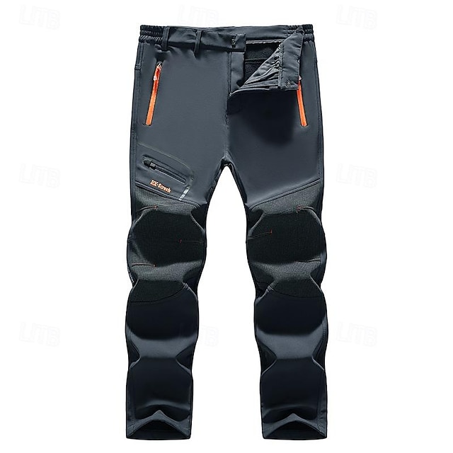 Men's Fleece Lined Pants Waterproof Hiking Pants Trousers Softshell ...