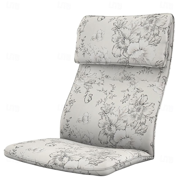  capa de almofada para cadeira poäng 100% algodão com travesseiro de cabeça chata capas acolchoadas florais