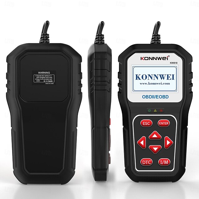  fyautoper konnwei kw818 obd 2 bil scanner 12v batteri tester support can j1850 motor fualt kode læser bil diagnostisk scanner værktøj