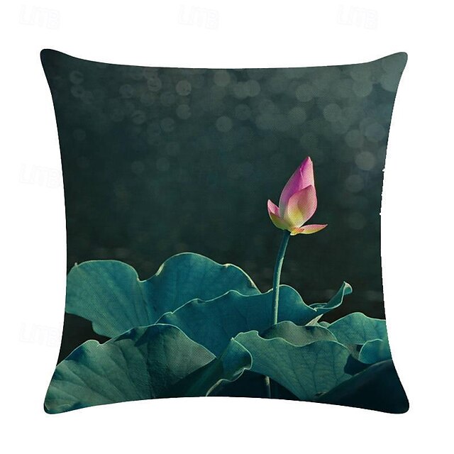  lotus pund dekorativa kuddar överdrag 1 st mjukt fyrkantigt kuddfodral örngott för sovrum vardagsrum soffa soffstol