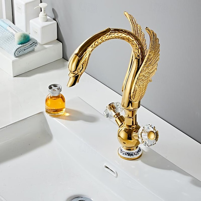  Robinet lavabo - Classique Plaqué Set de centre Mitigeur un trouBath Taps