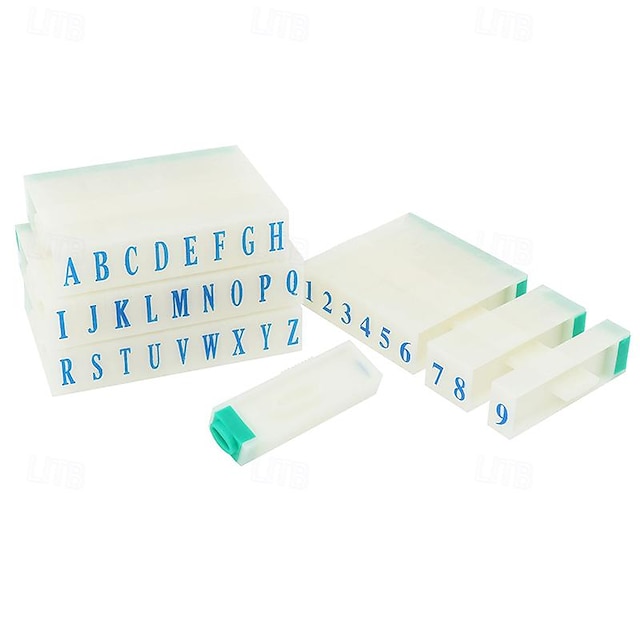  2 Sets abnehmbarer Zahlen-Buchstabenstempel, Alphabet-Kombinationssatz A-Z, Ziffern 0-9 für Kartenanhänger, Scrapbook, Basteln, Unterrichten