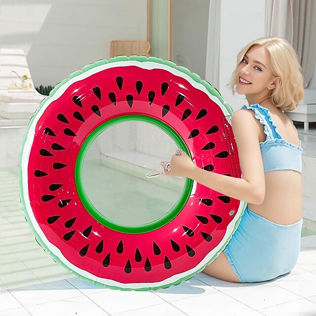 Inflatable Swim Tube Raft with Summer Fruits Painting, Pool Toys for Swimming Pool Party Decorations4