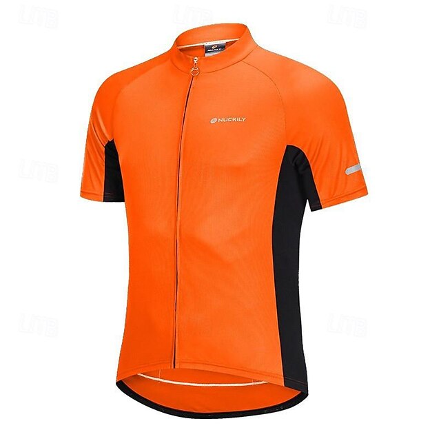  Nuckily Homme Maillot Velo Cyclisme Manche Courte Cyclisme Maillot avec 3 poches arrière VTT Vélo tout terrain Respirable Séchage rapide Conception anatomique Mèche Noir Blanche Rouge Des sports