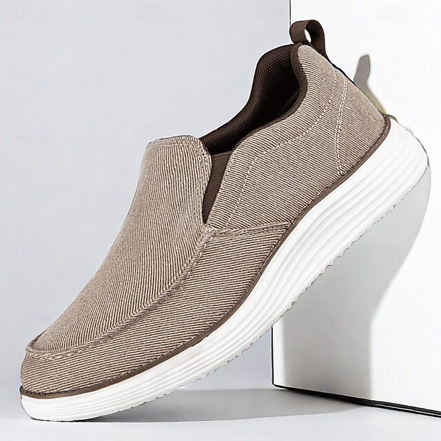 Men's Casual Slip-On Canvas Loafers – Lightweight and Breathable Walking Shoes 9