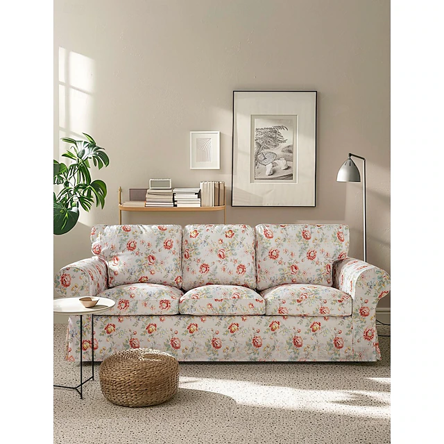 3 Seater Sofa Cover For Ektorp Couch Cover with 3 Cushion Cover and 3 Backrest Cover For Ektorp Slipcover Washable Furniture Protector LITB PRIME cover Ektcover 50