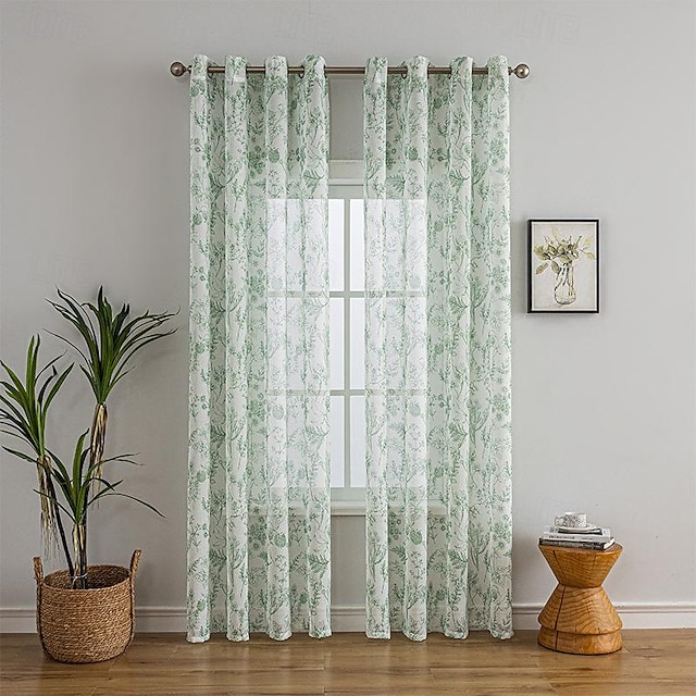  Printed Gauze Curtains Are Transparent And Impermeable Curtains,  Foreign Trade Wholesale, Spot Finished Window Screens