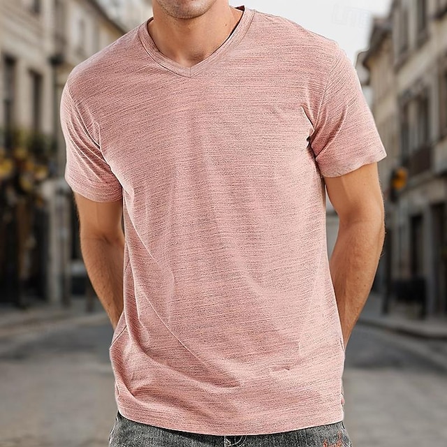  男性用 Tシャツ 半袖シャツ ティートップ 平織り Ｖネック ストリート バケーション 半袖 衣類 ファッション デザイナー ベーシック