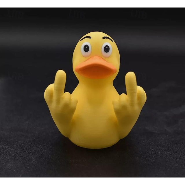  Funny Middle Finger Duck Home Statue, Resin Mini Duck Garden Decoration, Rustic Country Kitchen Decor, Farm Animal Table Ornament as Housewarming Handmade Artware Gift