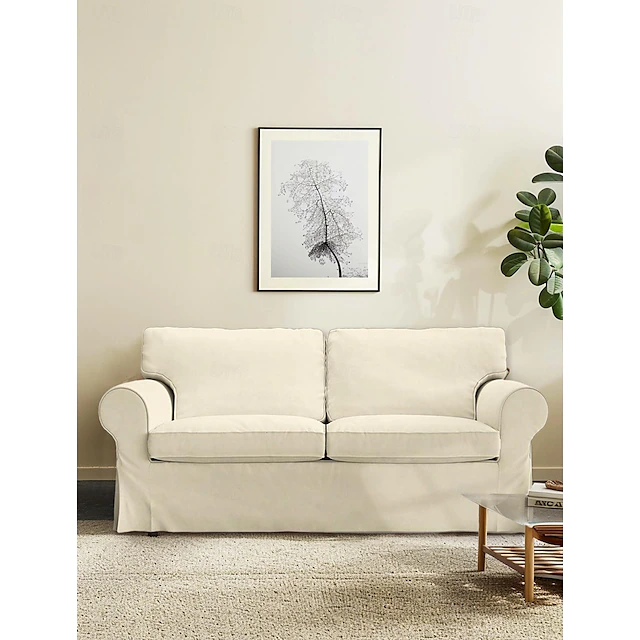 2 Seat Sofa Cover or 2 Seat Sofa Bed Cover with Cushion Covers and Backrest Covers For Ektorp Couch Slipcover Washable Furniture Protector LITB PRIME cover Ektcover 51