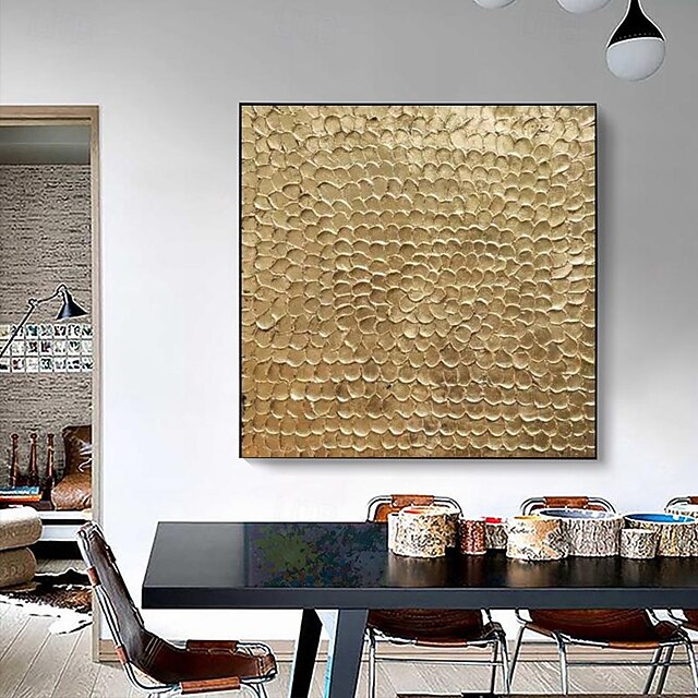 Gold leaf original painting gold wall art Hand painted 3d gold textured ...