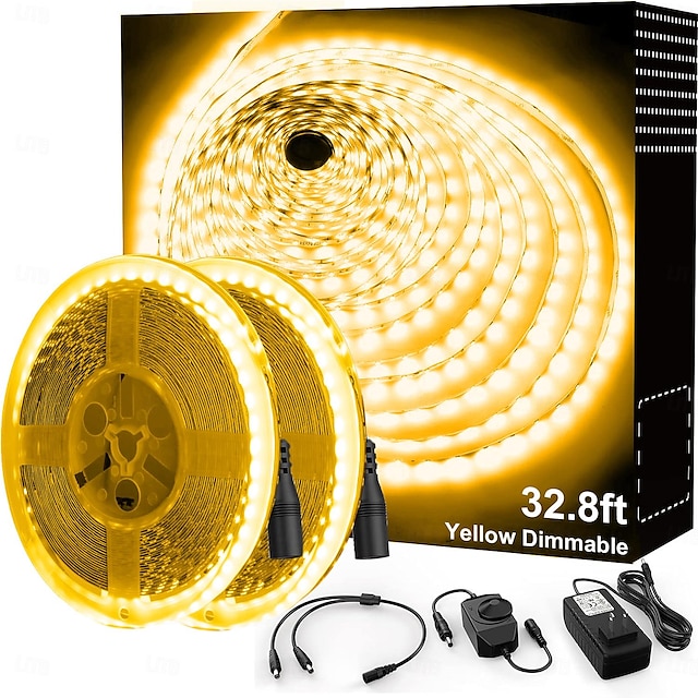  LED Strip Light Set 32.8Ft Dimmable  Warm Light White Light Ice Blue Yellow Light Red Light Super Bright LED Tape Light 120 LED/M SMD 2835 Suitable for Dressing Table Home Kitchen Cabinet Bedroom