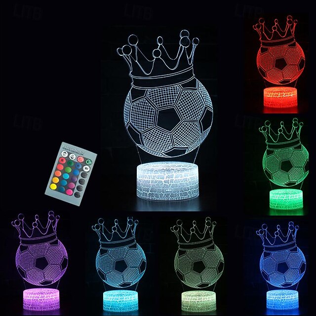 3D Illusion Night Light, Euro Cup Touch Desk Lamp 16 Color Changing