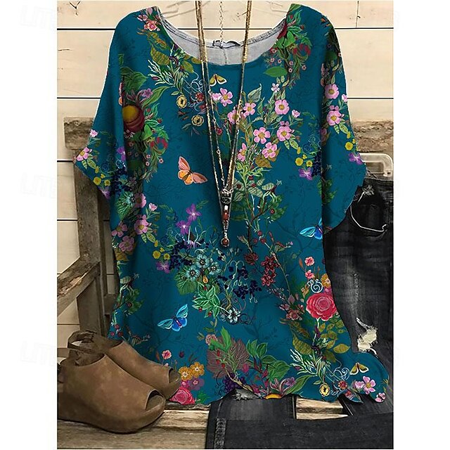 Women's Blouse Chiffon Floral Print Daily Daily T-shirt Sleeve Long ...