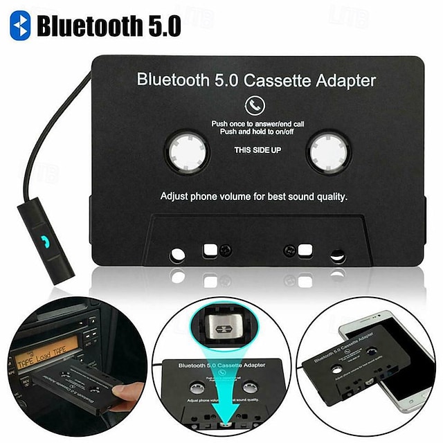  Bluetooth 5.0 áudio do carro estéreo cassete veículo conversor de fita bluetooth leitor de cassetes carro mp3 agenda telefônica handsfree para iphone