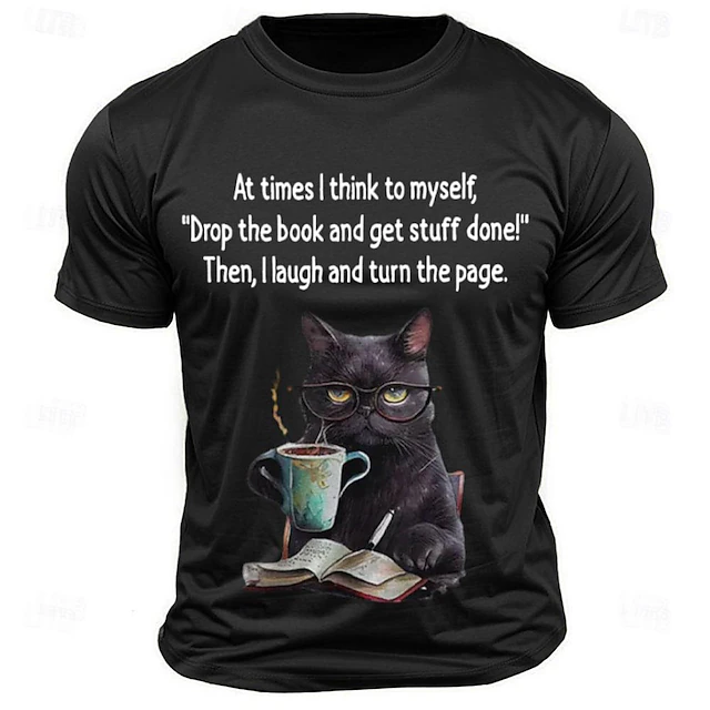 Men's Funny Reading Book Lover Graphic T-Shirt | Short Sleeve Lifestyle Quote 7