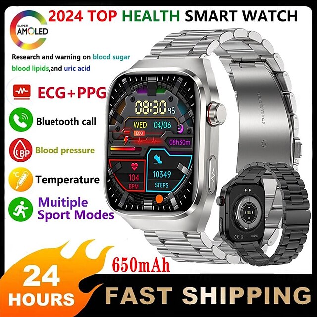  696 TK16 Älykello 2.4 inch Älykello Bluetooth Askelmittari Puhelumuistutus Sleep Tracker Yhteensopiva Android iOS Miehet Handsfree puhelut Viestimuistutus IP 67 52mm kellokotelo