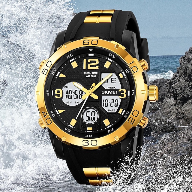  SKMEI Hombre Reloj Digital Al Aire Libre Deportes Moda Reloj Casual Luminoso Cronómetro Despertador Calendario TPU Reloj