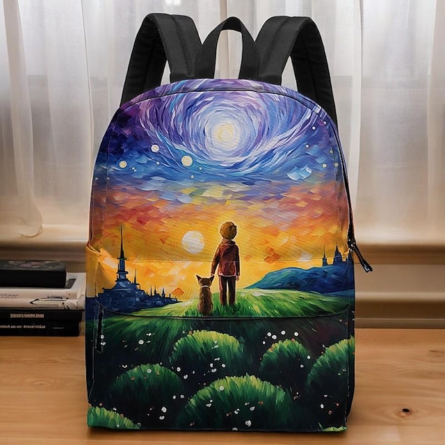  Homens Mulheres mochila Mochila Escolar Escola Ao ar livre Diário Galáxia Céu / Galáxia Poliéster Grande Capacidade Leve Durável Ziper Estampado Amarelo Azul