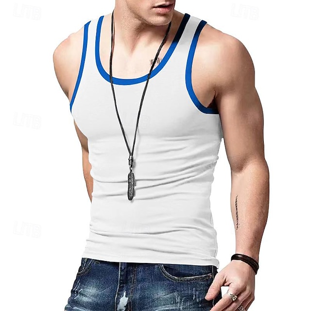 Men's Workout Tank Top Running Tank Top Gym Tank Top Patchwork ...