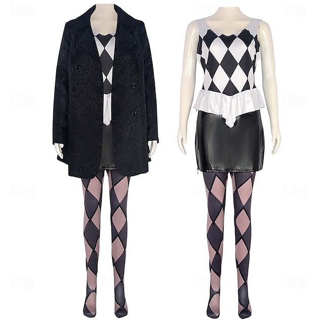  Coringa: Folie à Deux Coringa 2 Harley Quinn Saia Casaco Traje Cosplay Cosplay filme for Mulheres Adulto Carnaval Baile de Máscaras Festa / Noite
