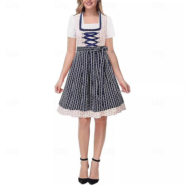  Oktoberfest Ruhák Dirndl Trachtenkleader Októberi fesztivál bajor Hagyományos viselet ruha Meadows Női Hagyományos stílusú ruha Blúzok Ruha Kötény