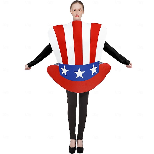  USA Flag Carnival Costume 4th of July Costume Adults' Men's Women's Funny Performance Party Carnival Independence Day / the Fourth of July July 4 Easy Carnival Costume