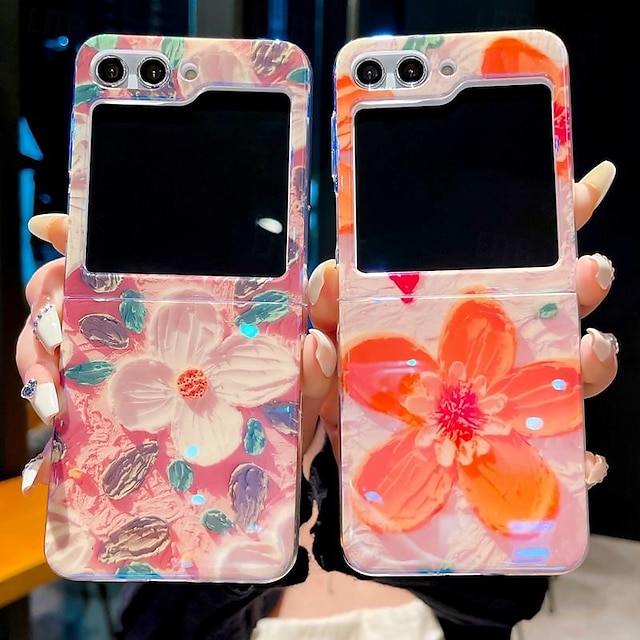  Phone Case For Samsung Galaxy Z Flip 6 Z Flip 5 Back Cover Ultra Thin Shockproof Flower Floral TPU