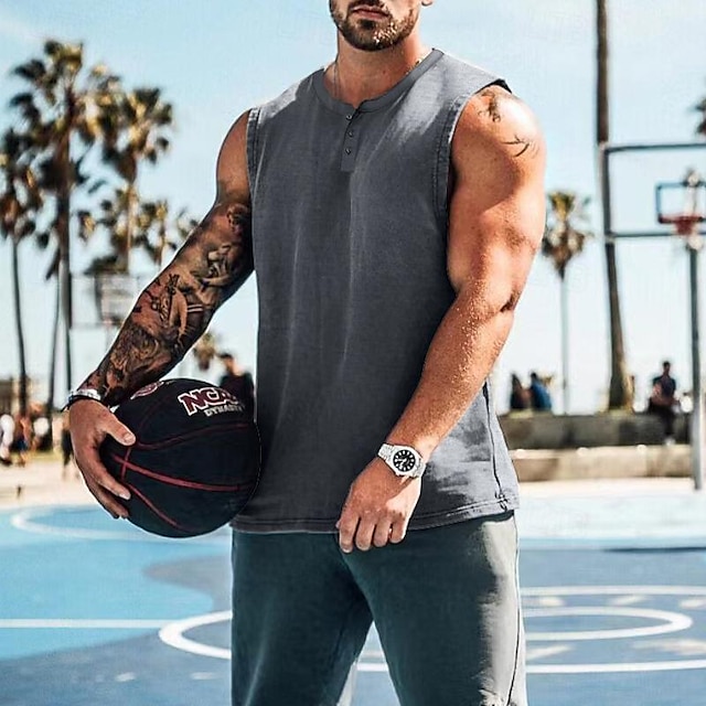  Herren Fitness Tank Top Tank Top Running Sport Top Tank Top Sport Ärmellos Weste / Fahrradweste Casual Athlässigkeit Atmungsaktiv Schnelltrocknend Weich Fitnesstraining Laufen Gehen Sportbekleidung