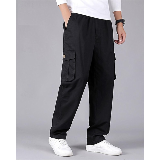 Men's Cargo Pants Tactical Pants Trousers Elastic Waist Multi Pocket ...