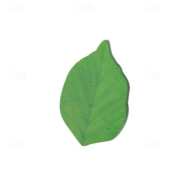  50 Leaf Shaped Sticky Notes Diy Home Wall Photo Decor Green Self Adhesive Memo Back To School Season School Supplies