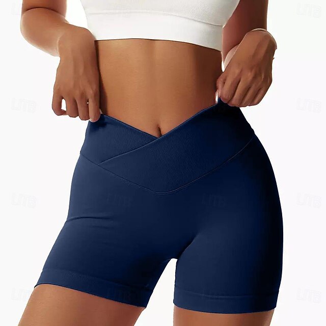  Pentru femei Jogger Pantaloni Pantaloni Sport de Sală Pantaloni de yoga Striat Ușor Talie Înaltă Yoga Fitness Gimnastică antrenament Pantaloni scurți Negru Vișiniu Albastru Marin Închis Toamnă Sport