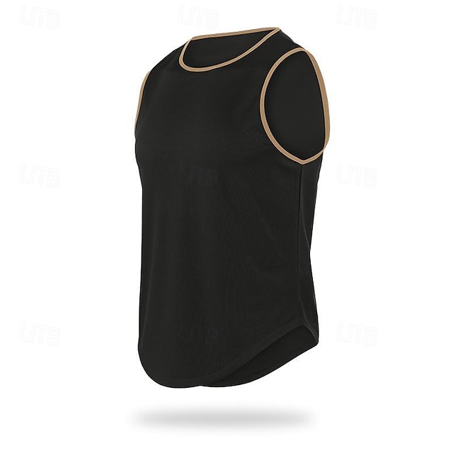  Voor heren T-shirt Wandelvest Mouwloos Strakke ronde hals Singlet Mouwloos shirt Vesttopje Buiten Sneldrogend Zacht Zweetafvoerend Polyester Zwart Oranje Groen Klimmen Kamperen / wandelen / grotten