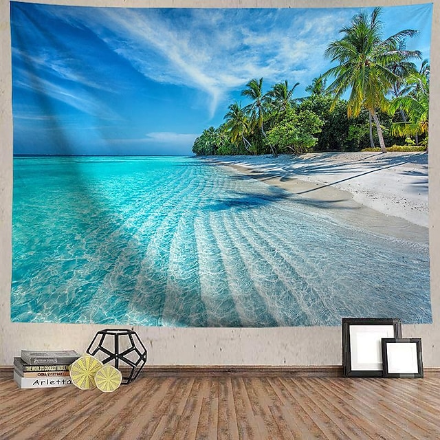  natur strand hav hengende billedvev veggkunst stor billedvev veggmaleri dekor fotografi bakteppe teppe gardin hjem soverom stue dekorasjon