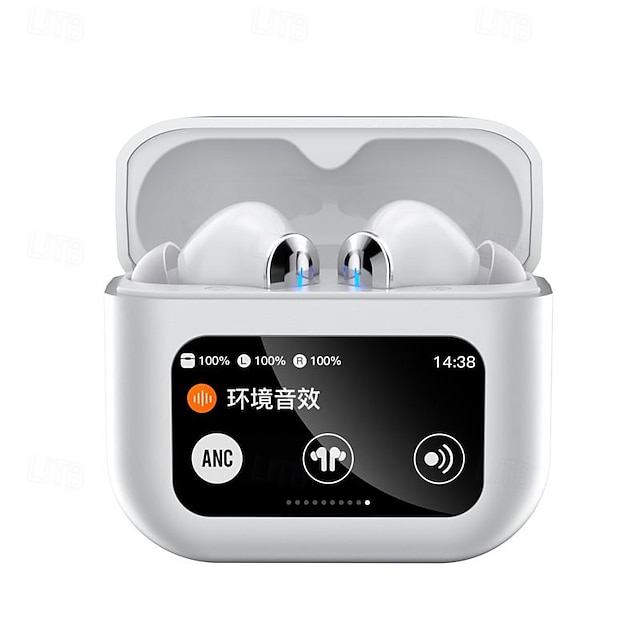  TWS-Headset mit vollfarbigem Touchscreen Bluetooth-Headset ANC-Geräuschreduzierung LCD-Smart-Display Kopfhörer für den Sport