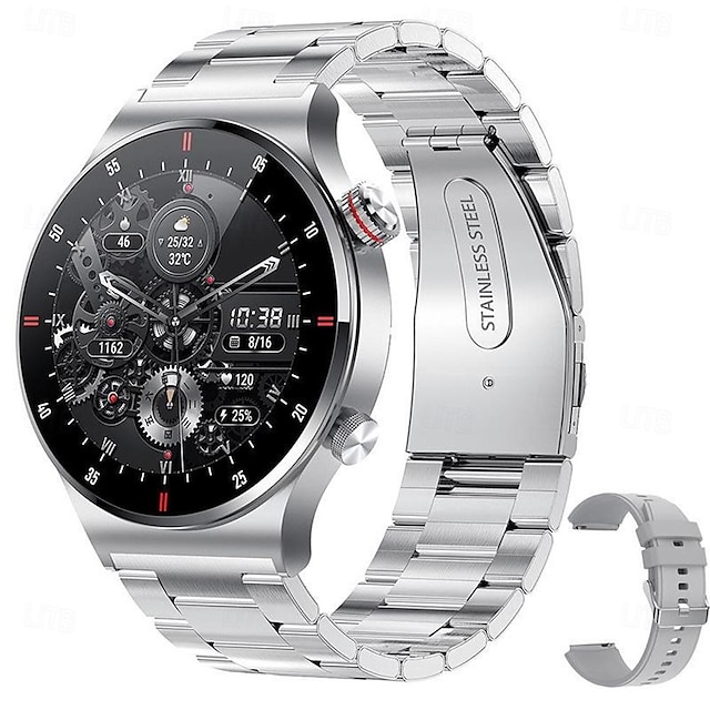  696 QW33 Εξυπνο ρολόι 1.28 inch Έξυπνο βραχιόλι Bluetooth ΗΚΓ + PPG Βηματόμετρο Υπενθύμιση Κλήσης Συμβατό με Android iOS Άντρες Κλήσεις Hands-Free Υπενθύμιση Μηνύματος IP 67 Θήκη ρολογιού 46mm