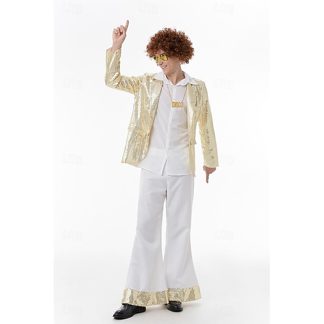  Retro Hippie 70. léta Cosplay kostým Kostým Abba Hippie Disko Flitry Maškarní kostým Pánské Karnevalový kostým předvečer Všech svatých Karneval Plesová maškaráda Večírek Pride Parade Měsíc hrdosti