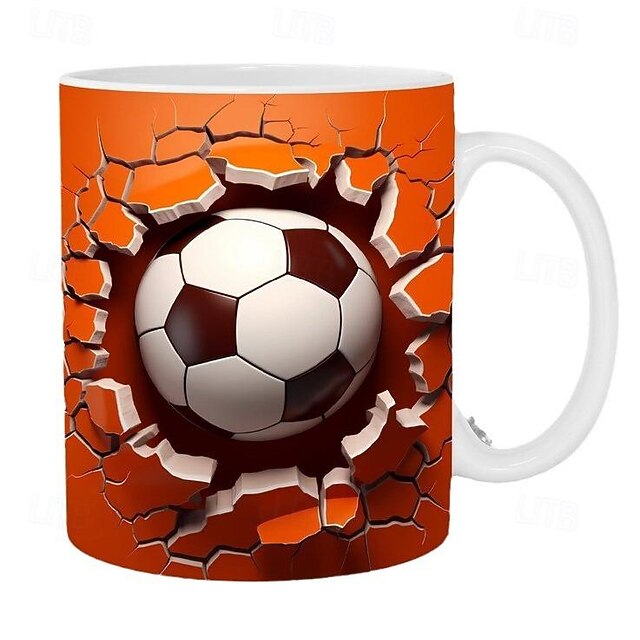 3D Football Mug Unique SportsThemed Coffee Cup, Perfect Gift for