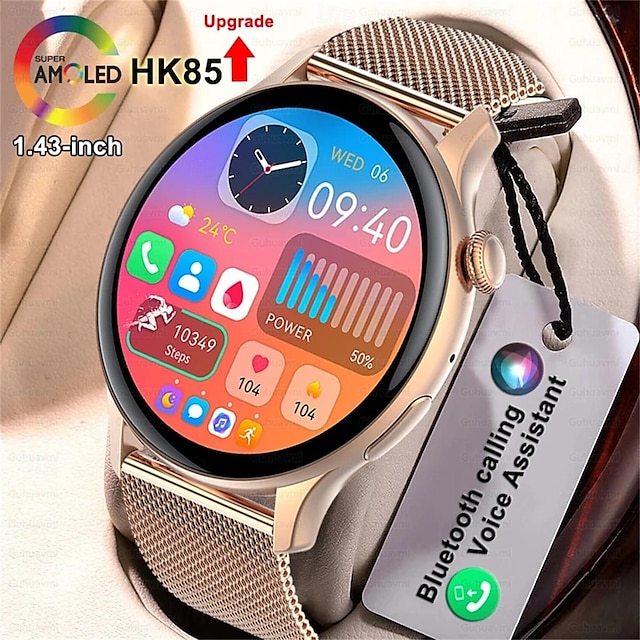 Έξυπνο ρολόι hk85 1.43 amoled bt call nfc παρακολούθηση υγείας πάντα σε οθόνη παρακολούθηση αθλητικών έξυπνων ρολογιών γυμναστικής